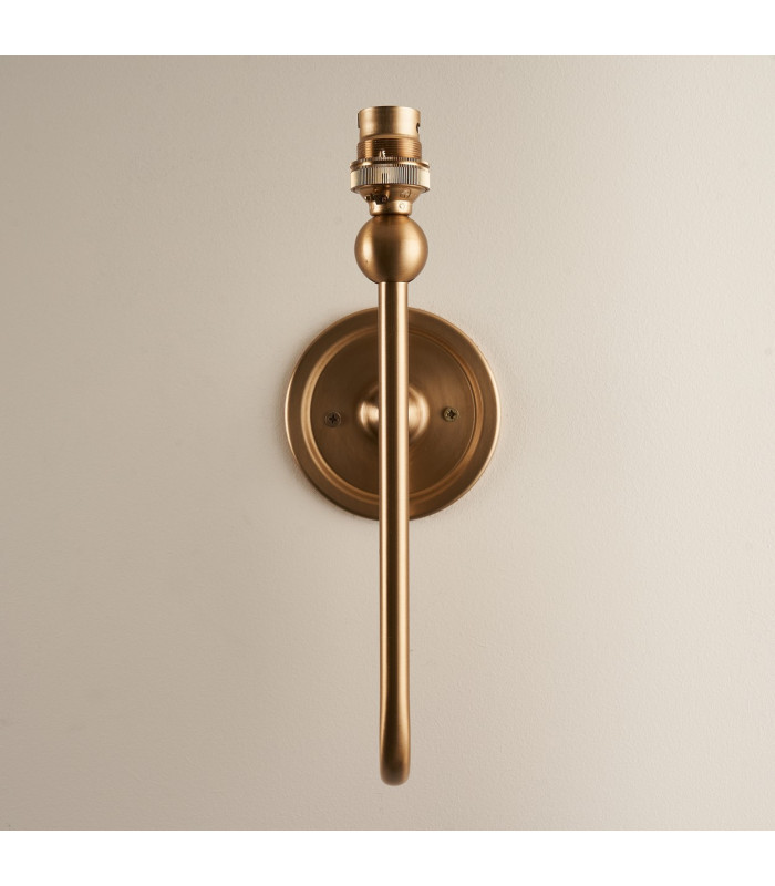 Santiago Brushed Aged Brass Plate Wall Light with Cotswold Green Fabric Zigzag Shade 20cm B22-5