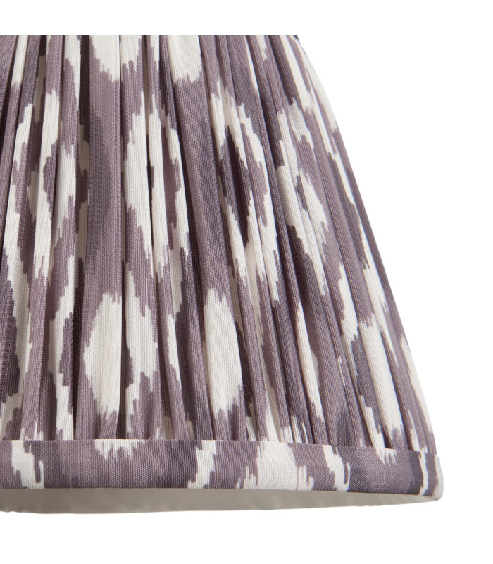 Santiago Brushed Aged Brass Plate Wall Light with Pearl Grey Fabric Ikat Shade 20cm B22-8