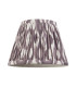 Santiago Brushed Aged Brass Plate Wall Light with Pearl Grey Fabric Ikat Shade 20cm B22-9