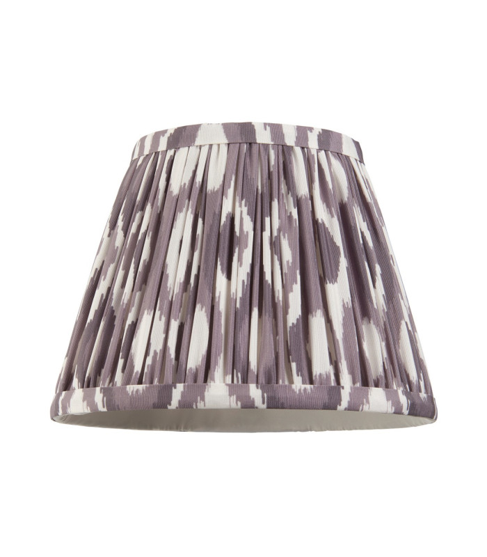 Santiago Brushed Aged Brass Plate Wall Light with Pearl Grey Fabric Ikat Shade 20cm B22-9