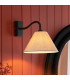Knole Wall Lamp with Shade Matt Black & Natural Faux Linen E14-3