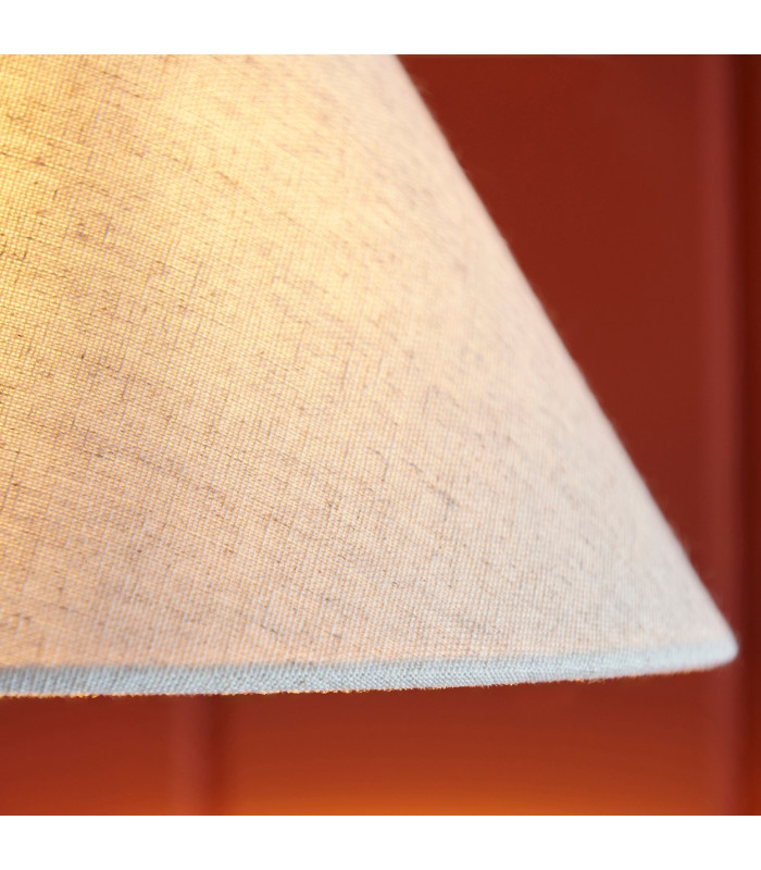 Knole Wall Lamp with Shade Matt Black & Natural Faux Linen E14-7