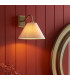 Knole Wall Lamp with Shade Antique Brass Plate & Natural Faux Linen E14-2