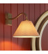 Knole Wall Lamp with Shade Antique Brass Plate & Natural Faux Linen E14-3