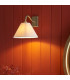 Knole Wall Lamp with Shade Antique Brass Plate & Natural Faux Linen E14-5