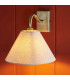 Knole Wall Lamp with Shade Antique Brass Plate & Natural Faux Linen E14-6