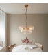 Montrose Pendant Ceiling Light Brushed Aged Brass Plate & Handmade Clear Textured Glass 6x E14-2