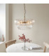 Montrose Pendant Ceiling Light Brushed Aged Brass Plate & Handmade Clear Textured Glass 6x E14-4