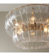 Montrose Pendant Ceiling Light Brushed Aged Brass Plate & Handmade Clear Textured Glass 6x E14-7