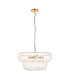 Montrose Pendant Ceiling Light Brushed Aged Brass Plate & Handmade Clear Textured Glass 6x E14-8