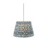 Eltham Brushed Aged Brass Plate Blue Flex Pendant Light with Marlin Blue Fabric Ripple Shade 40cm B22-1