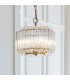 Valentina Pendant Ceiling Light Brushed Aged Brass Plate & Clear Glass 3x E14-4