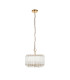 Valentina Pendant Ceiling Light Brushed Aged Brass Plate & Clear Glass 3x E14-9