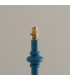 Carnaby Satin Marlin Blue Paint Floor Lamp with Neutral Print Fabric Ikat Shade 35cm B22-5