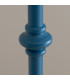 Carnaby Satin Marlin Blue Paint Floor Lamp with Neutral Print Fabric Ikat Shade 35cm B22-6