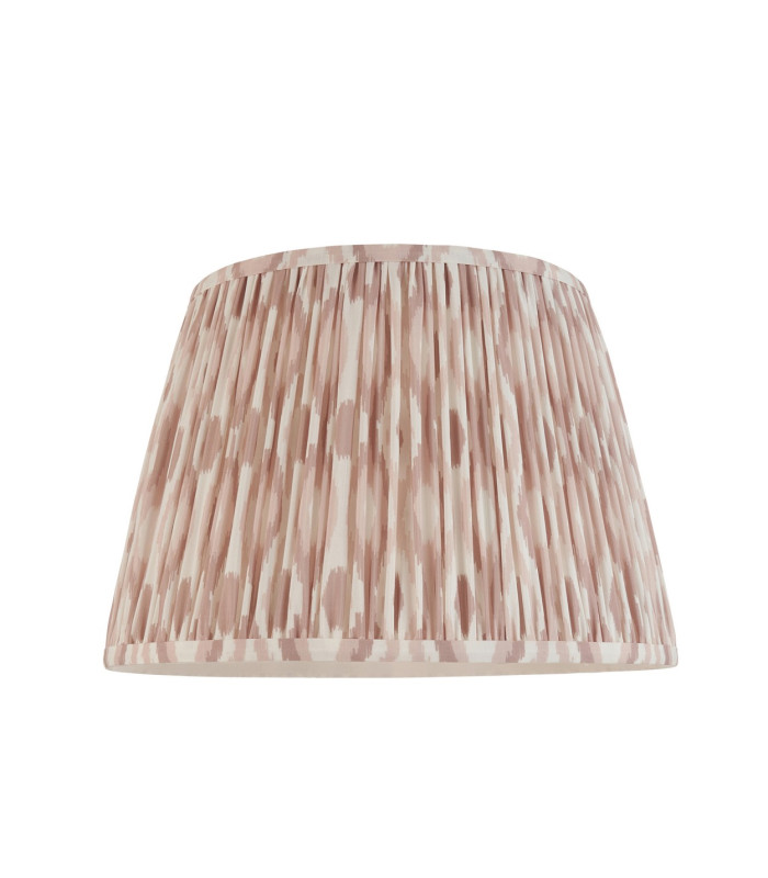 Carnaby Satin Marlin Blue Paint Floor Lamp with Neutral Print Fabric Ikat Shade 35cm B22-9