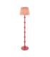Carnaby Satin Pink Clay Paint Floor Lamp with Coral Pink Fabric Ripple Shade 35cm B22-1