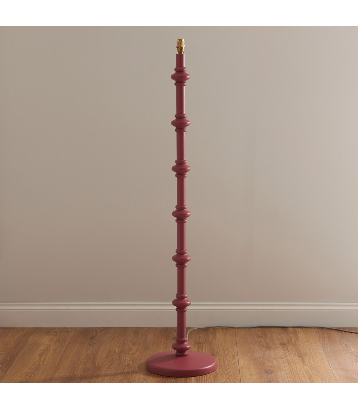 Carnaby Satin Pink Clay Paint Floor Lamp with Coral Pink Fabric Ripple Shade 35cm B22-4