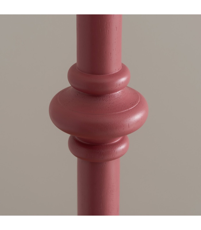 Carnaby Satin Pink Clay Paint Floor Lamp with Cotswold Green Fabric Zigzag Shade 35cm B22-6