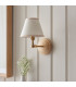 Wood Wing Ash Wood Wall Light with Vintage White Fabric Ivy Shade 16cm B22-3