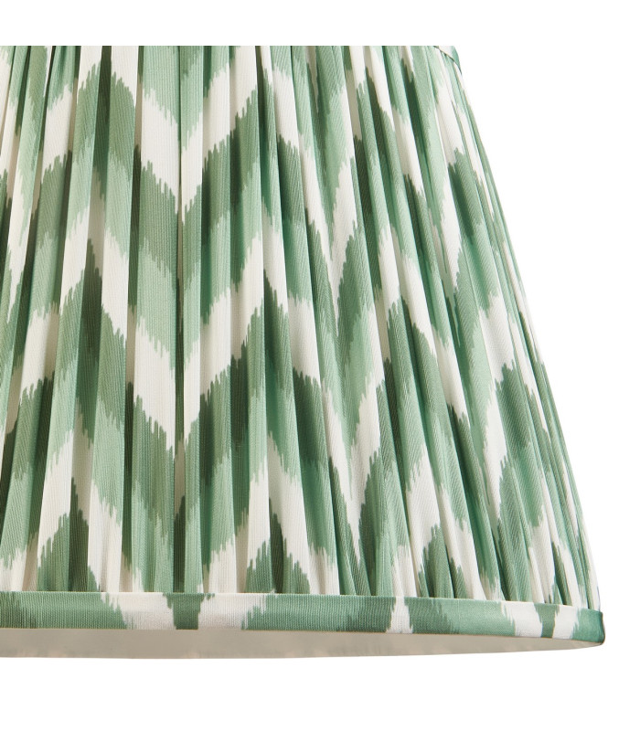 Carnaby Satin Pink Clay Paint Floor Lamp with Cotswold Green Fabric Zigzag Shade 35cm B22-8