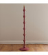 Carnaby Satin Pink Clay Paint Floor Lamp with Neutral Print Fabric Ikat Shade 35cm B22-4