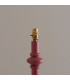 Carnaby Satin Pink Clay Paint Floor Lamp with Neutral Print Fabric Ikat Shade 35cm B22-5