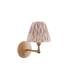 Wood Wing Ash Wood Wall Light with Neutral Print Fabric Ikat Shade 16cm B22-9