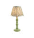 Bibury Satin Cotswold Green Paint Table Lamp with Herb Garden Green Fabric Leaf Shade 20cm B22-1