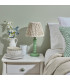 Bibury Satin Cotswold Green Paint Table Lamp with Herb Garden Green Fabric Leaf Shade 20cm B22-3