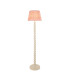 Higgledy Gloss Almond White Paint Floor Lamp with Coral Pink Fabric Ripple Shade 35cm E27-1