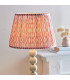 Higgledy Gloss Almond White Paint Floor Lamp with Coral Pink Fabric Ripple Shade 35cm E27-4