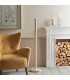 Higgledy Gloss Almond White Paint Floor Lamp with Coral Pink Fabric Ripple Shade 35cm E27-5