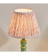 Bibury Satin Cotswold Green Paint Table Lamp with Peachy Keen Fabric Leaf Shade 20cm B22-4