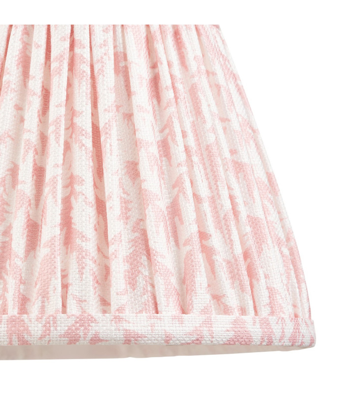 Bibury Satin Cotswold Green Paint Table Lamp with Peachy Keen Fabric Leaf Shade 20cm B22-8