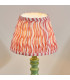 Bibury Satin Cotswold Green Paint Table Lamp with Coral Pink Fabric Ripple Shade 20cm B22-4