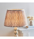 Higgledy Gloss Almond White Paint Floor Lamp with Neutral Print Fabric Ikat Shade 35cm E27-4