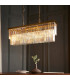 Conaston Bar Pendant Ceiling Light Brushed Aged Brass Plate & Clear Cut Glass 4x E14-4
