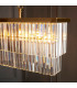 Conaston Bar Pendant Ceiling Light Brushed Aged Brass Plate & Clear Cut Glass 4x E14-5