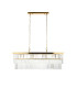 Conaston Bar Pendant Ceiling Light Brushed Aged Brass Plate & Clear Cut Glass 4x E14-8
