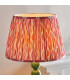 Higgledy Gloss Cotswold Green Paint Floor Lamp with Coral Pink Fabric Ikat Shade 35cm E27-4