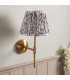 Obelisk T Bar Brushed Aged Brass Plate Wall Light with Pearl Grey Fabric Leaf Shade 20cm B22-3