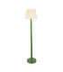 Higgledy Gloss Cotswold Green Paint Floor Lamp with Vintage White Fabric Ivy Shade 35cm E27-1