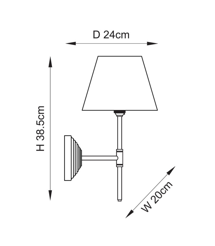Obelisk T Bar Brushed Aged Brass Plate Wall Light with Pearl Grey Fabric Leaf Shade 20cm B22-10