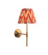 Obelisk T Bar Brushed Aged Brass Plate Wall Light with Apricot Orange Fabric Zigzag Shade 20cm B22-1
