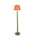 Higgledy Gloss Cotswold Green Paint Floor Lamp with Apricot Orange Fabric Zigzag Shade 35cm E27-1