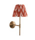 Obelisk T Bar Brushed Aged Brass Plate Wall Light with Apricot Orange Fabric Zigzag Shade 20cm B22-9