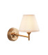 Step Fold Brushed Aged Brass Plate Wall Light with Vintage White Fabric Ivy Shade 16cm B22-1