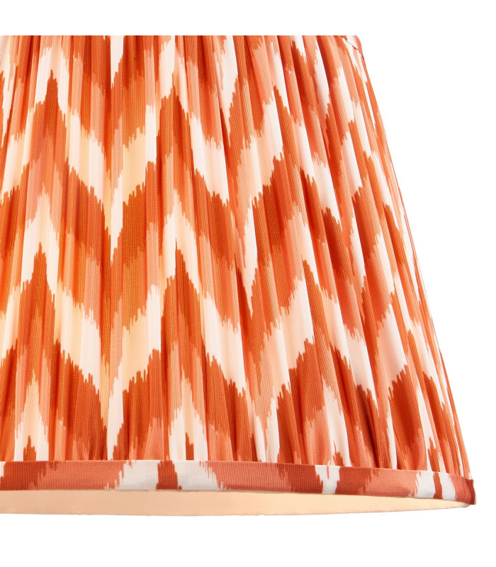 Higgledy Gloss Cotswold Green Paint Floor Lamp with Apricot Orange Fabric Zigzag Shade 35cm E27-8