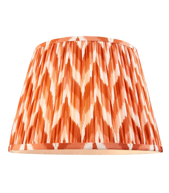 Higgledy Gloss Cotswold Green Paint Floor Lamp with Apricot Orange Fabric Zigzag Shade 35cm E27-9